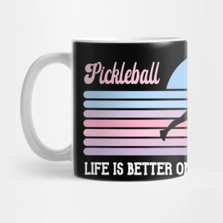 Pickleball Life Is Better On The Court Retro Silhouette Mug